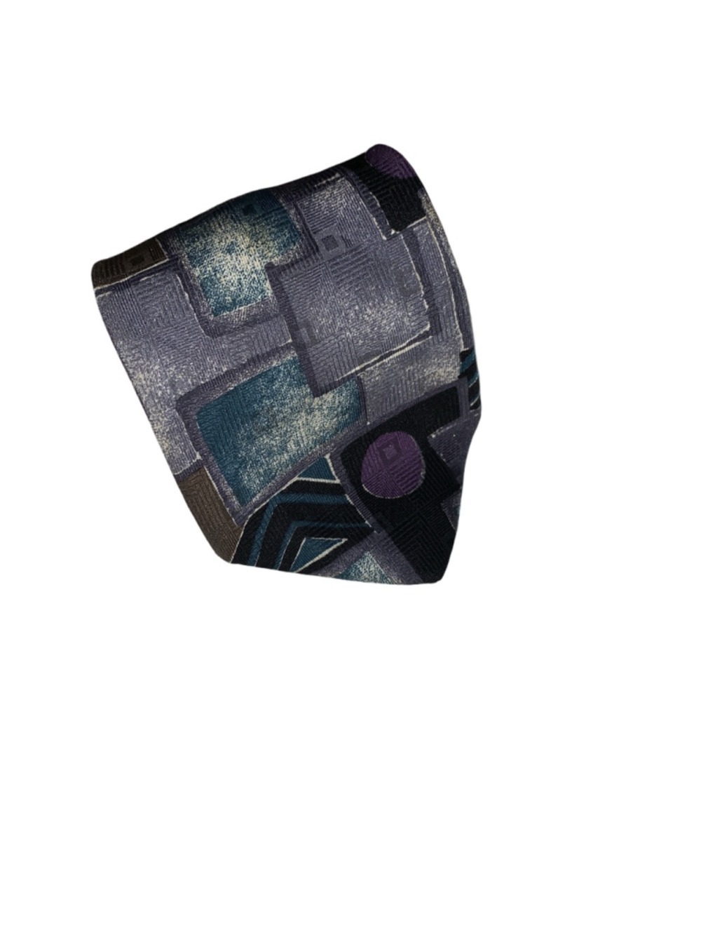 Men's Cristafaro Silk Tie One Size Purple Teal Geometric Pattern